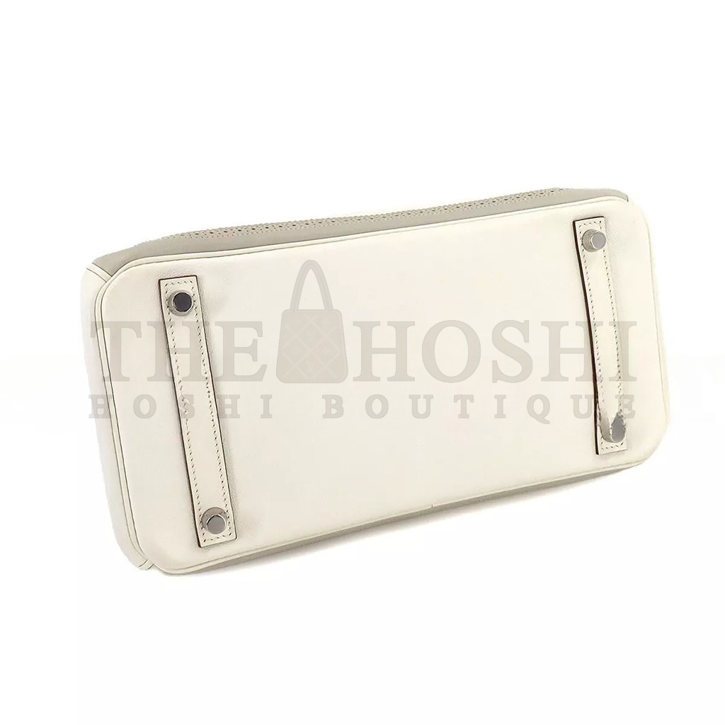 H**me5 BIRKIN 35 SWIFT AND TOGO LACE SERIES D1am0nd GREY AND APRICOT GREY SILVER BUCKLE H082650CK03 (35*28*18cm) Master Quality